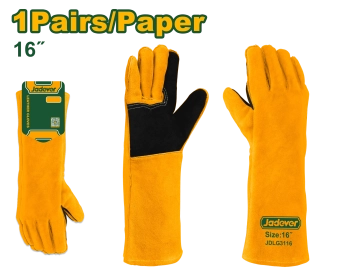 Перчатки для сварщика, кожаные, длина 40 см, Jadever
