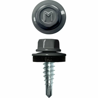 Саморез 4,8x19мм RAL7024 по металлу кровельный, EPDM Profmet