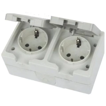 Розетка 2P+E IP 54 белая TDM VUOKSA