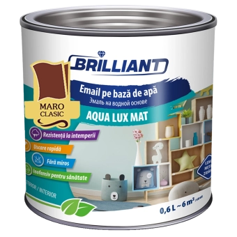 Эмаль акриловая матовая Aqua Lux Mat классический коричневый 0.6л BRILLIANT