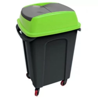 Мусорный бак на колесах HIPPO 50L Антрацит/Зеленый