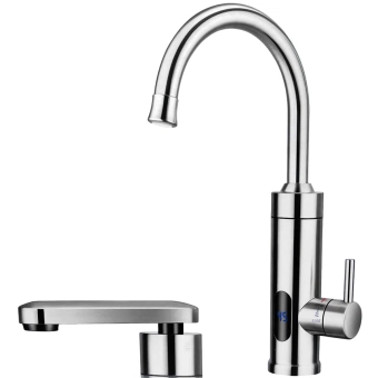 Смеситель для кухни Rubano с электронагревом 3300 Вт, два излива, IPX4, 220-240 В, 1/2"