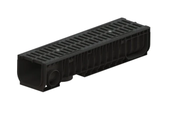 Лоток водоотводный POLYMAX BASIC DN200 H200 с решеткой чугунной С250 (1000x260x200)