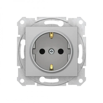 Межблочная розетка со шторкой 16А 250В 2P+E SENDA алюминий