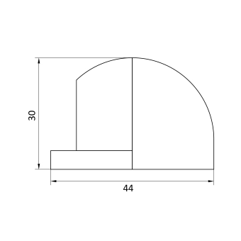 Стопор дверной напольный H-30мм полусфера, хромированный