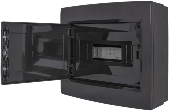 Корпус пластиковый на 12 модулей e.plbox.pro.n.12b.black навесный, черный с непрозрачными дверями IP40