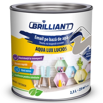 Эмаль акриловая глянцевая Aqua Lux Lucios северный серый 2.5л BRILLIANT