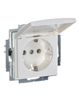 Розетка внутренний блок с затвором 16A 250V 2P+E Senda белый