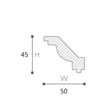 Плинтус потолочный  LX -47 40x50мм 2м