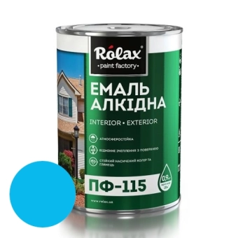 Срок Эмаль алкидная ПФ-115, глянцевая, без мела, основа микро мрамор, Ярко-голубая, 0,9л