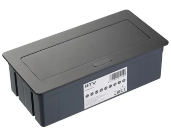 Розетка выдвижная 3-местная встраиваемая черный GTV AE-PBSC3GS-20NN