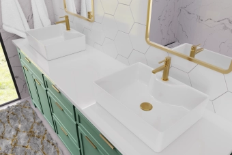 Смеситель для умывальника GLAMOUR TREND GOLD, Invena, Польша