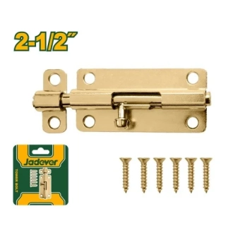 Задвижка накладная (шпингалет, щеколда) с шурупами 2 1/2", цвет-медь, JDCX1K25 Jadever