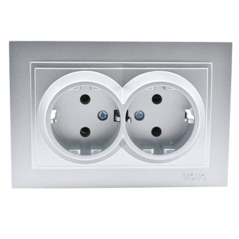 Розетка двойная с заземлением Despina 102-212104-120