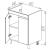 Шкаф напольный Studio Duo белый матовый под умывальник Argo 600