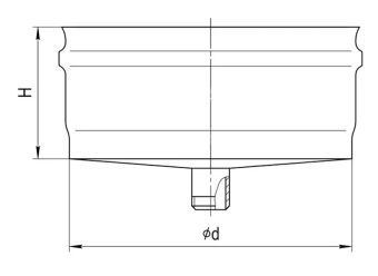 Концевик для отвода конденсата из дымохода сэндвич, внутренний (сталь ASI-430/0,5мм), нержавейка Ø197мм, FERRUM