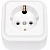 Розетка 2P+E белая СВПР ПРАЛЕСКА
