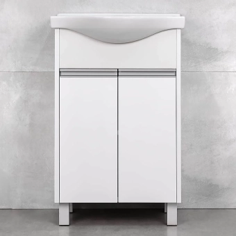 Шкаф для ванной напольный BAYRO ELINA под умывальник ALBA 540 белый структурный