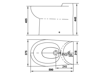 Биде безободковое Keramin Geneva 1sort