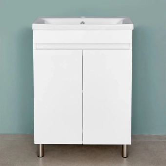 Шкаф напольный Trend Duo белый матовый под умывальник Soft 650