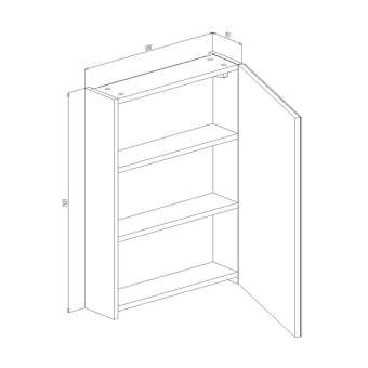 Шкаф-зеркало для ванной комнаты Bayro Dorado 500*700мм Правое открывание; Белый