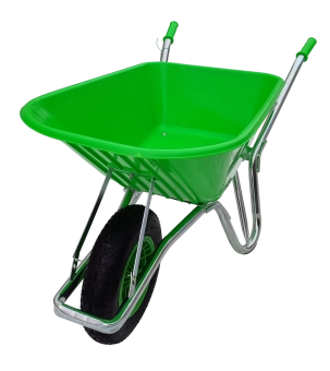 Тачка садовая с пластиковым кузовом 85 литров Зеленая