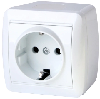 Розетка одинарная e.aqua.1230.gr с з/к, IP20