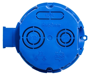 Коробка установочная  d68*60  круглая  синяя