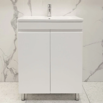 Шкаф напольный Studio Duo белый матовый под умывальник Argo 600