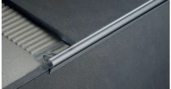 S3, Полукруглый профиль из алюминия для защиты края ступени 3 м, Полированное серебро