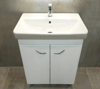 Шкаф напольный Dalas белый матовый под умывальник Neon 600