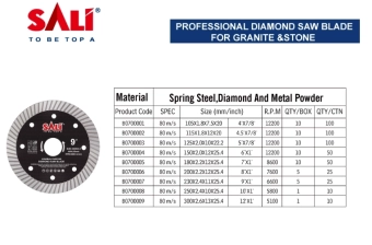 Диск Алмазный Пильный Профессиональный для гранита/камня Turbo 180*2,2*25,4 мм, Sali