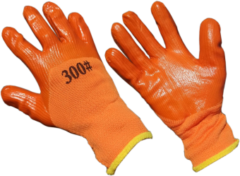 Перчатки защитные оранжевые высоко прорезиненные