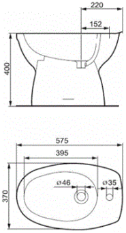 Биде Cersanit Eco 2000, белое