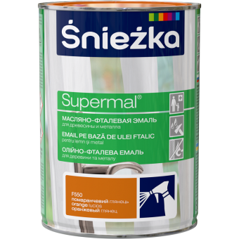 Масляно-фталевая эмаль SNIEZKA Supermal 0,7л, оранжевая F550