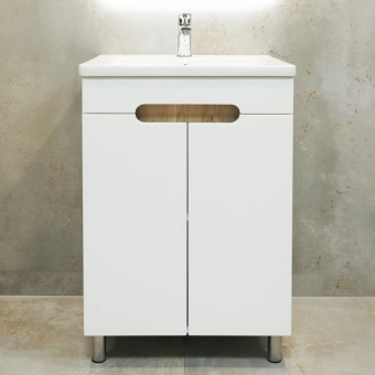 Шкаф напольный Etna белый матовый под умывальник Argo 500