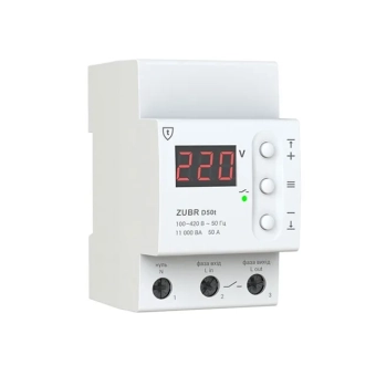 Реле контроля напряжения однофазное 50A 400V ZUBR D50t