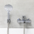 Смеситель для ванны на стену, с гарнитурой для душа - MAT│ECO Серия KWARC - однорычажный, хром