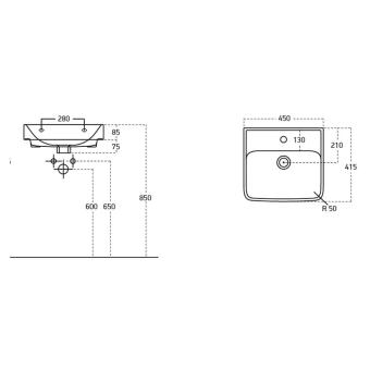 Шкаф Venus бетон Chicago тёмный под умывальник Neon 450 Bayro