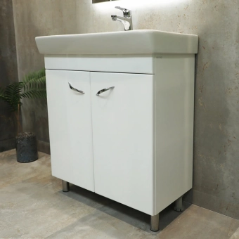 Шкаф напольный Dalas белый матовый под умывальник Neon 600