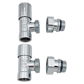 Комплект угловых хромированных запорных вентилей 1/2''  HYDRO-S