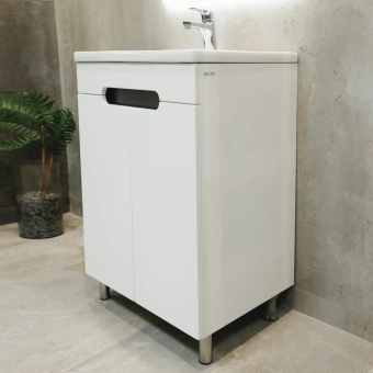 Шкаф напольный Etna белый матовый под умывальник Argo 500