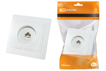 Розетка для компьютера белая TDM TAMIR