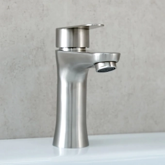 Смеситель для умывальника - MAT│ECO Серия INOX RUTIL - на умывальнике, однорычажный, нержавеющая сталь