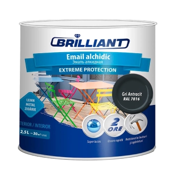 Эмаль алкидная Extreme Protection серый антрацит 2.5л Brilliant
