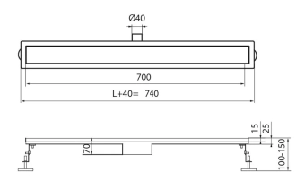 Душевой трап KOER FD29-70*700