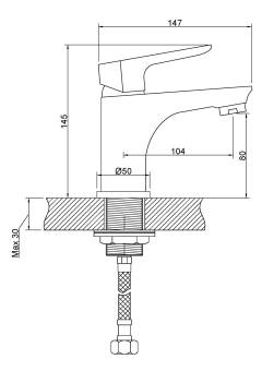 Смеситель для умывальника DOKOS WHITE / CHROM, Invena, Польша