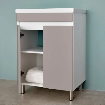 Шкаф напольный Trend Duo light grey под умывальник Como/Moduo 600