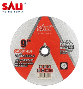 Диск отрезной по нержавеющей стали - монокорунд - 230*2,0*22,2 мм, Sali (9")