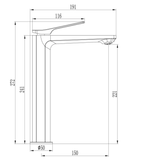 Смеситель для умывальника (высокий) NERI TREND BLACK, Invena, Польша
